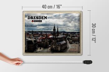 Panneau en étain villes Dresde Allemagne vieille ville 40x30cm 4