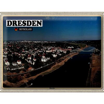 Targa in metallo città Dresda Germania Blasewitz 40x30 cm