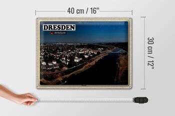 Plaque en tôle villes Dresde Allemagne Blasewitz 40x30cm 4
