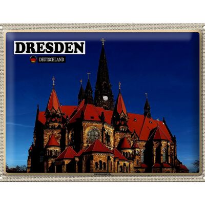 Cartel de chapa ciudades Dresde Alemania Ganisonskirche 40x30cm