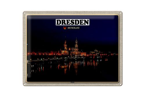 Blechschild Städte Dresden Deutschland Elbufer 40x30cm