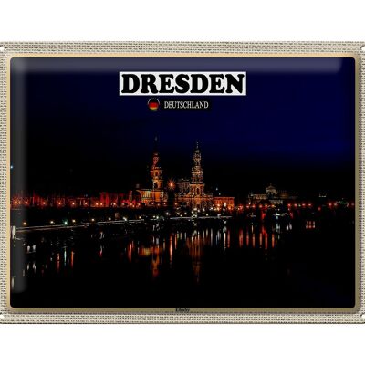 Blechschild Städte Dresden Deutschland Elbufer 40x30cm