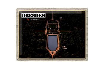 Panneau en étain villes Dresde Allemagne grand jardin 40x30cm 1