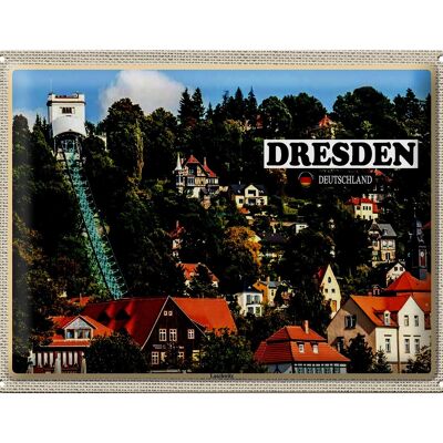 Plaque en tôle villes Dresde Allemagne Loschwitz 40x30cm