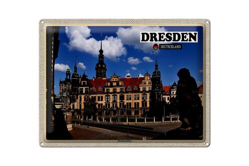 Blechschild Städte Dresden Residenzhaus Skulptur 40x30cm