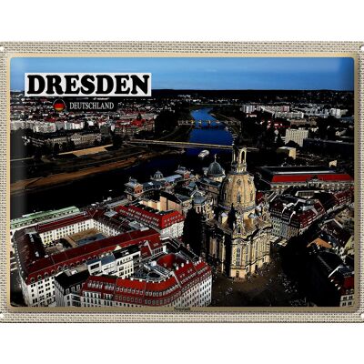 Targa in metallo città Dresda Germania Neustadt 40x30 cm