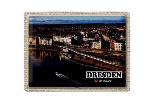 Blechschild Städte Dresden Deutschland Pieschen 40x30cm
