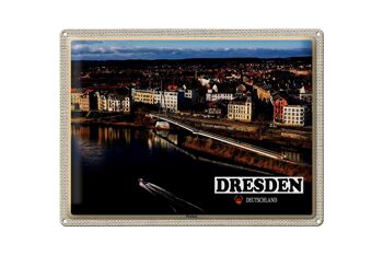 Plaque en tôle villes Dresde Allemagne Pieschen 40x30cm 1