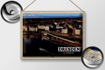 Plaque en tôle villes Dresde Allemagne Pieschen 40x30cm 2