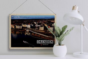 Plaque en tôle villes Dresde Allemagne Pieschen 40x30cm 3