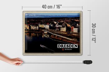 Plaque en tôle villes Dresde Allemagne Pieschen 40x30cm 4