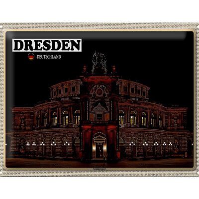 Plaque en tôle villes Dresde Suisse saxonne 40x30cm