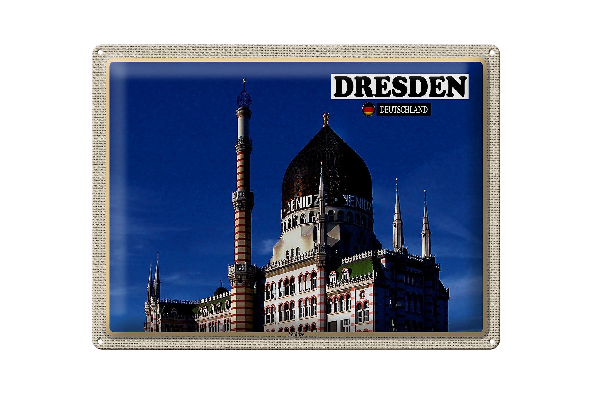 Cartel de chapa ciudades Dresde Alemania Yenizde 40x30cm