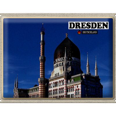 Panneau en étain villes Dresde Allemagne Yenizde 40x30cm