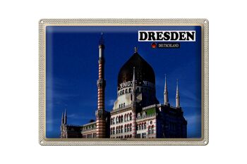 Panneau en étain villes Dresde Allemagne Yenizde 40x30cm 1