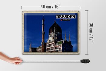 Panneau en étain villes Dresde Allemagne Yenizde 40x30cm 4