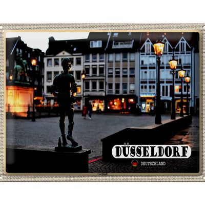 Cartel de chapa ciudades Düsseldorf Carlstadt escultura 40x30cm