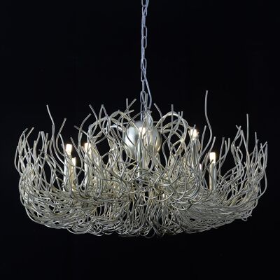 s.LUCE Chaos XL chandelier Ø 80cm handmade - aluminum