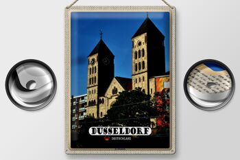 Plaque en tôle Villes Düsseldorf St. Élisabeth Architecture 30x40cm 2