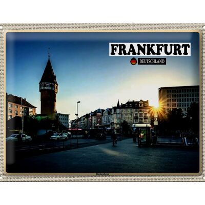 Targa in metallo città Francoforte Bockenheim centro storico 40x30 cm