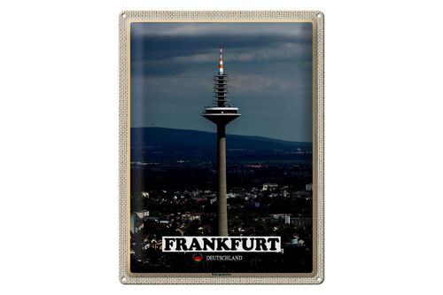 Blechschild Städte Frankfurt Europaturm Ausblick 40x30cm