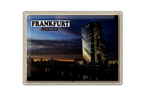 Blechschild Städte Frankfurt Deutschland EZB Neubau 40x30cm
