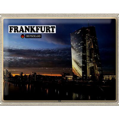 Blechschild Städte Frankfurt Deutschland EZB Neubau 40x30cm