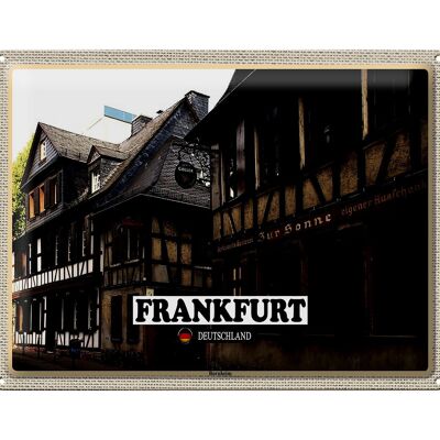 Cartel de chapa ciudades Frankfurt Bornheim casco antiguo 40x30cm