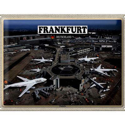 Targa in metallo città Francoforte Aeroporto 40x30 cm