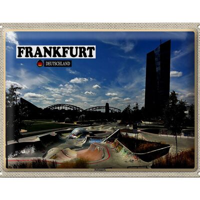 Blechschild Städte Frankfurt Hafenpark Skatepark 40x30cm