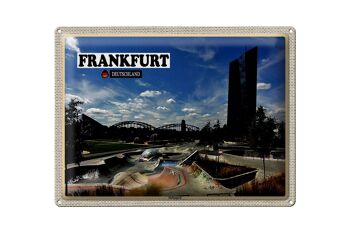 Panneau en tôle villes Frankfurt Harbour Park Skate Park 40x30cm 1