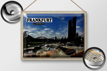 Panneau en tôle villes Frankfurt Harbour Park Skate Park 40x30cm 2