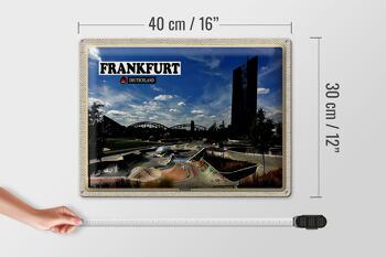 Panneau en tôle villes Frankfurt Harbour Park Skate Park 40x30cm 4