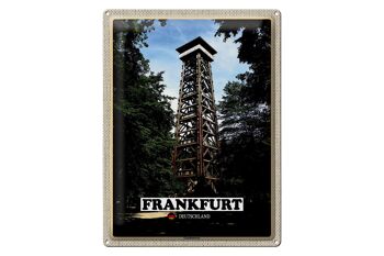 Panneau en étain villes Francfort Allemagne Tour Goethe 30x40cm 1