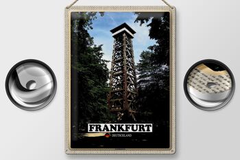 Panneau en étain villes Francfort Allemagne Tour Goethe 30x40cm 2