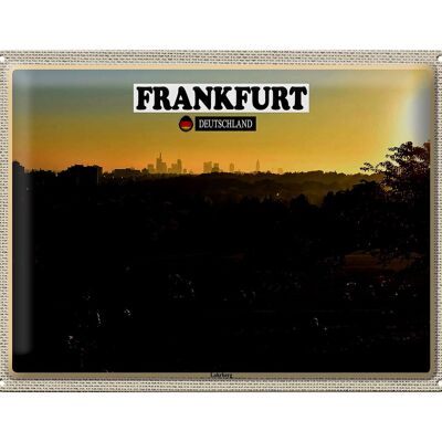 Cartel de chapa ciudades Frankfurt Lohrberg vista parque 40x30cm