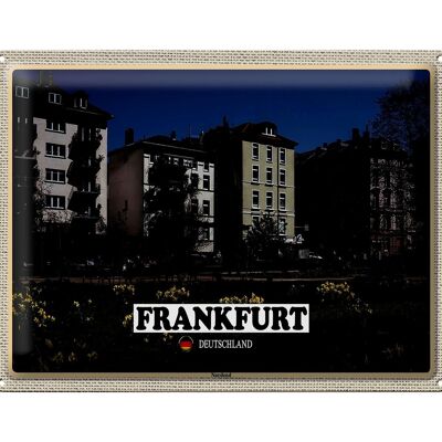 Cartel de chapa ciudades Frankfurt Nordend Park edificio 40x30cm