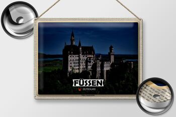 Plaque en tôle Villes Füssen Château de Neuschwanstein 40x30cm 2