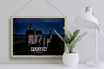 Plaque en tôle Villes Füssen Château de Neuschwanstein 40x30cm 3