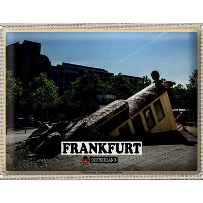 Cartel de chapa ciudades Estación de metro de Frankfurt Bockenheim 40x30cm