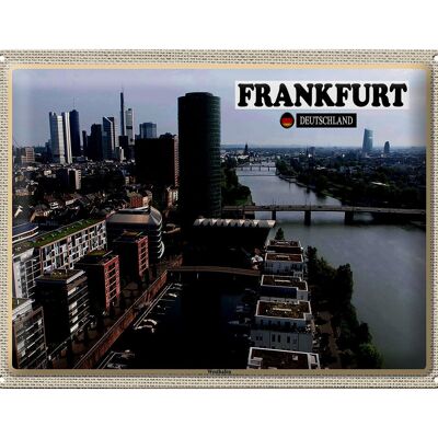 Cartel de chapa ciudades Frankfurt Alemania Westhafen 40x30cm