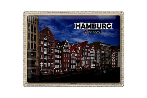 Blechschild Städte Hamburg Deichstraße Fluss 40x30cm Geschenke