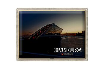 Plaque en tôle Villes Hambourg Architecture Dockland 40x30cm 1