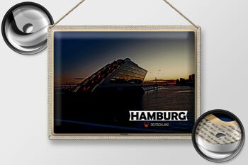 Plaque en tôle Villes Hambourg Architecture Dockland 40x30cm 2