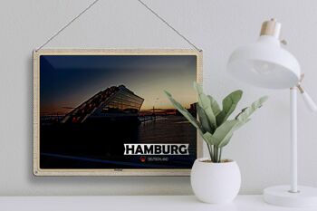 Plaque en tôle Villes Hambourg Architecture Dockland 40x30cm 3