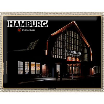 Cartel de chapa ciudades Hamburgo Deichtorhallen art 40x30cm