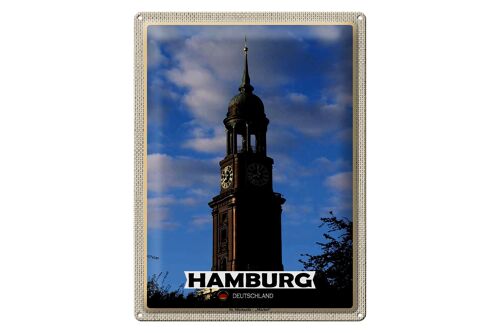 Blechschild Städte Hamburg St. Michaelis Michael 30x40cm