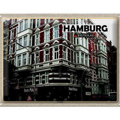 Targa in metallo città Hamburg St. Città vecchia di Georg 40x30cm
