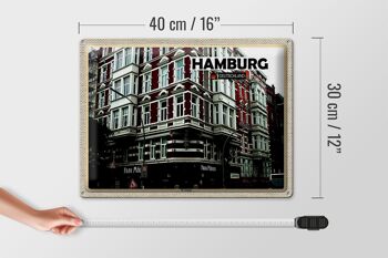 Panneau en étain villes Hambourg St. Georg vieille ville 40x30cm 4