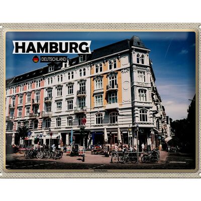 Cartel de chapa ciudades Hamburgo Sternschanze casco antiguo 40x30cm